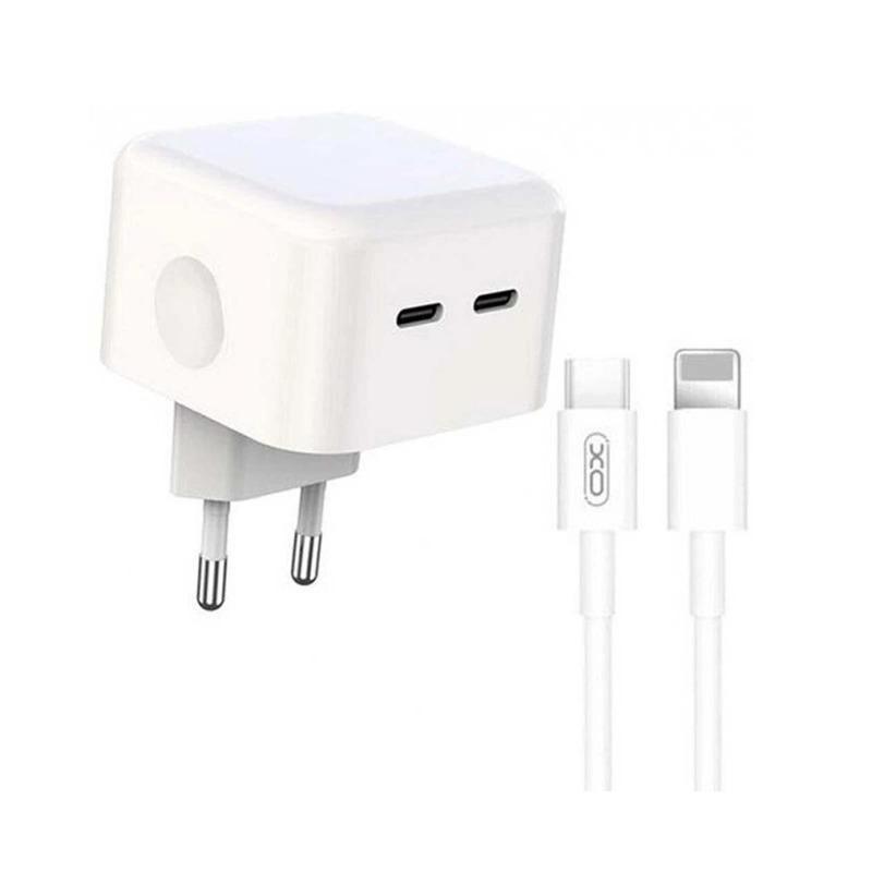 Зарядное устройство сетевое Xo L102 2xUSB-C 35 Вт/кабель Lightning White (XO-L102i-WH)