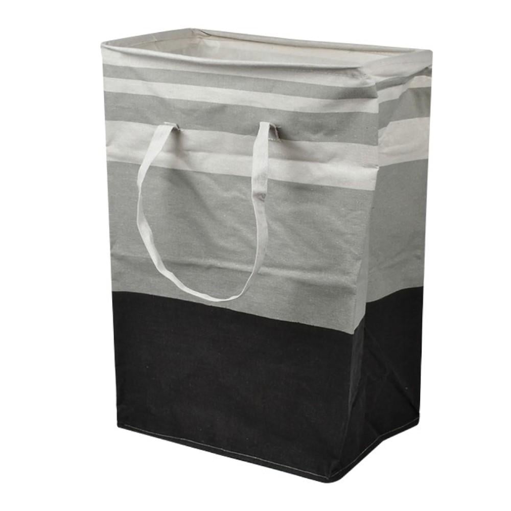 Корзина с ручками Stenson Horizon 40х30х58 см Черный с серым (R32352)