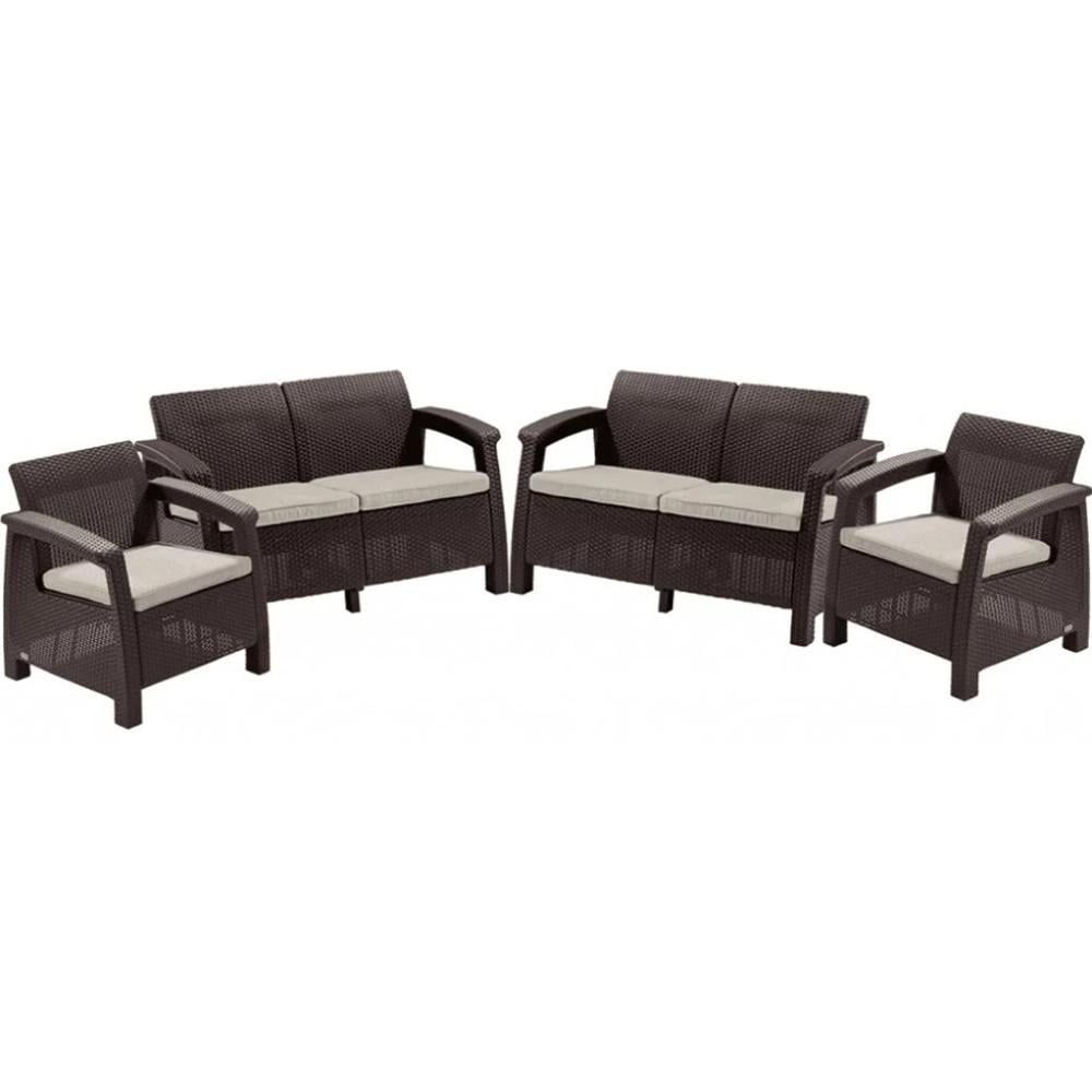 Комплект садових меблів Keter Corfu Rest Brown/Oat Коричневий (258951)