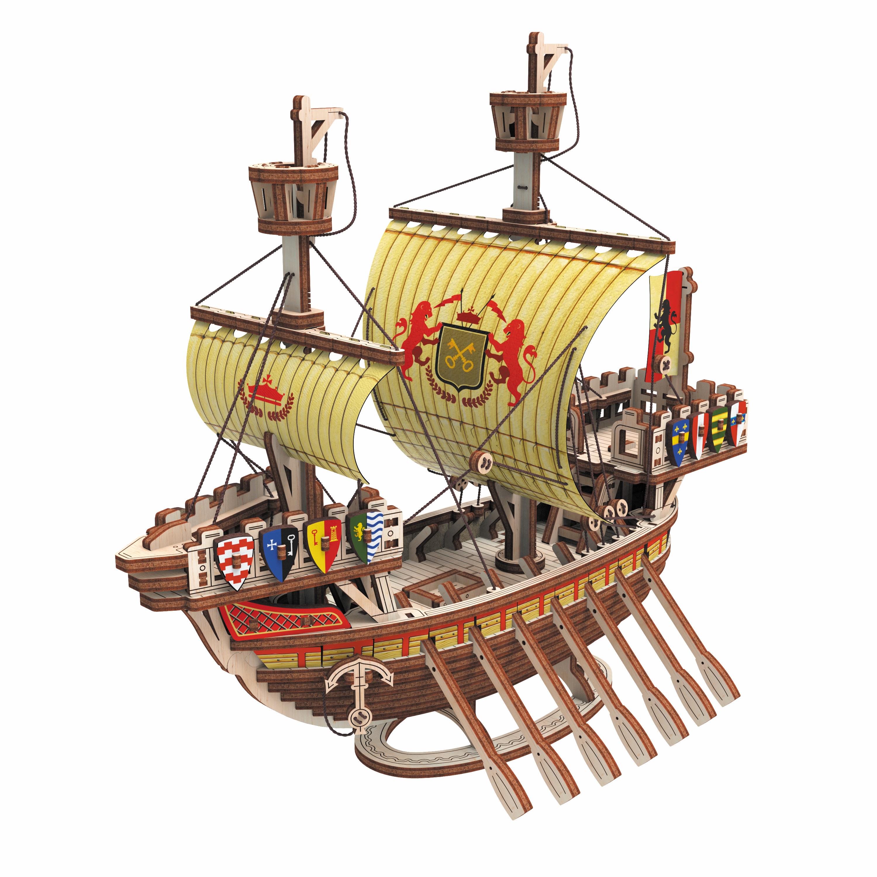 Конструктор деревянный Mr Playwood Корабль Лев Летящий по волнам (10114)
