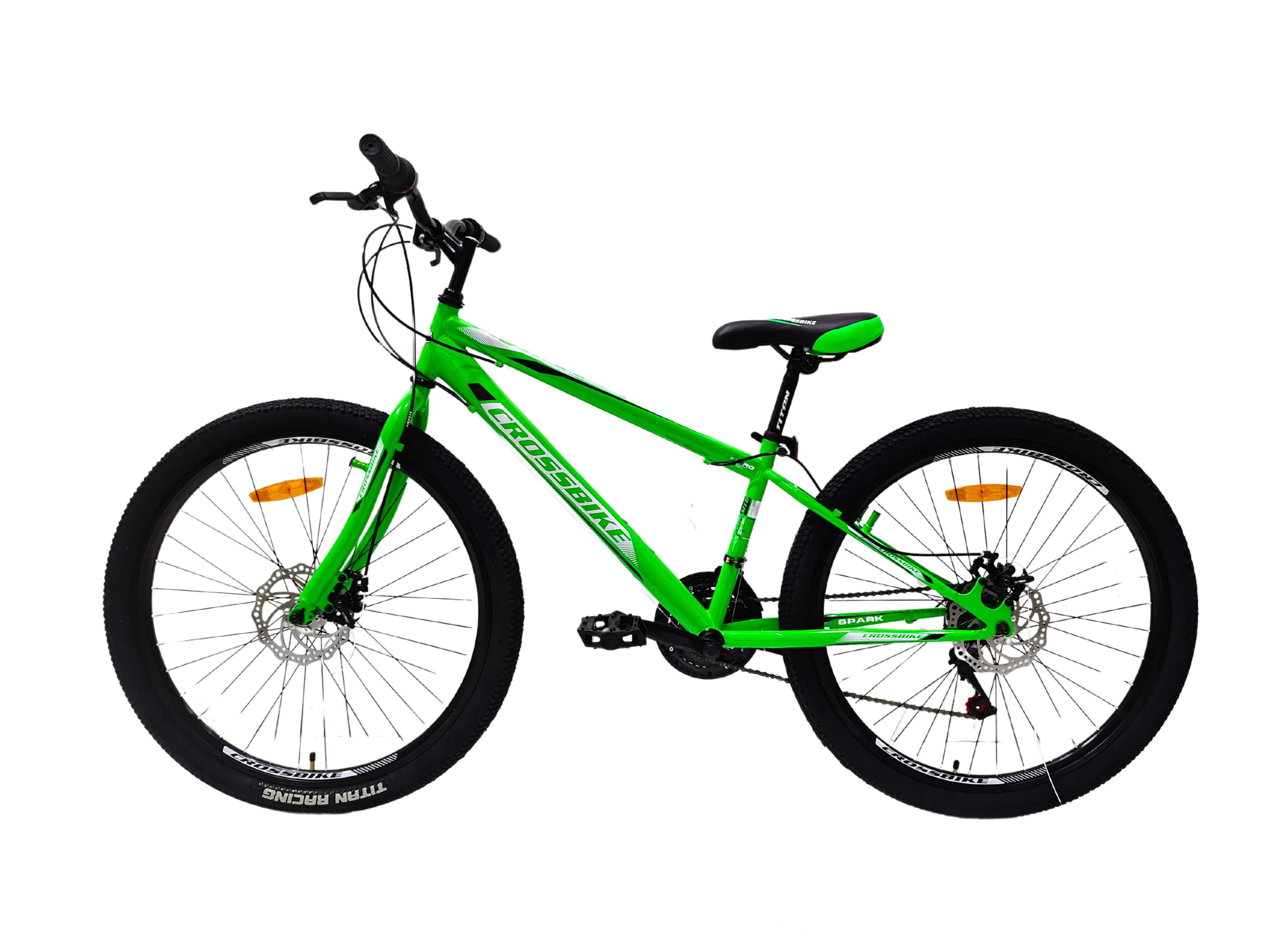 Велосипед CROSSBIKE Spark D-Steel 2024 26" 13" Зеленый
