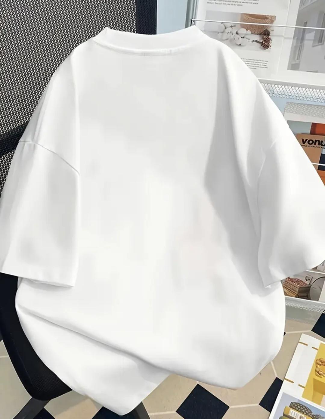 Футболка бавовняна з короткими рукавами та принтом L Білий (00223) - фото 2 Футболка бавовняна з короткими рукавами та принтом L Білий (00223) - фото 2