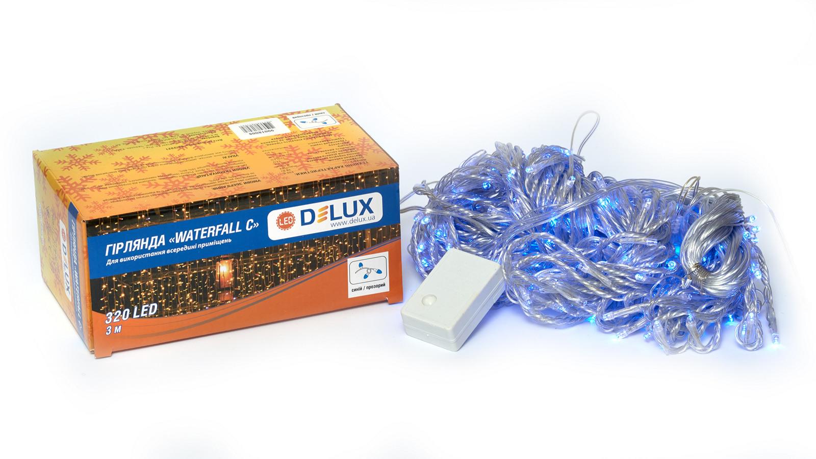 Гирлянда внутренняя Delux Waterfall 320 LED IP20 3х3 м Синий/Прозрачный (13455435)