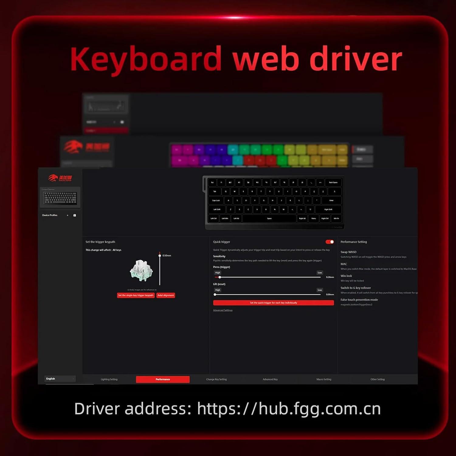 Клавіатура ігрова дротова MADLIONS MAD 60HE RGB Rapid Trigger магнітний перемикач ПК/Mac Black (2555354048) - фото 3