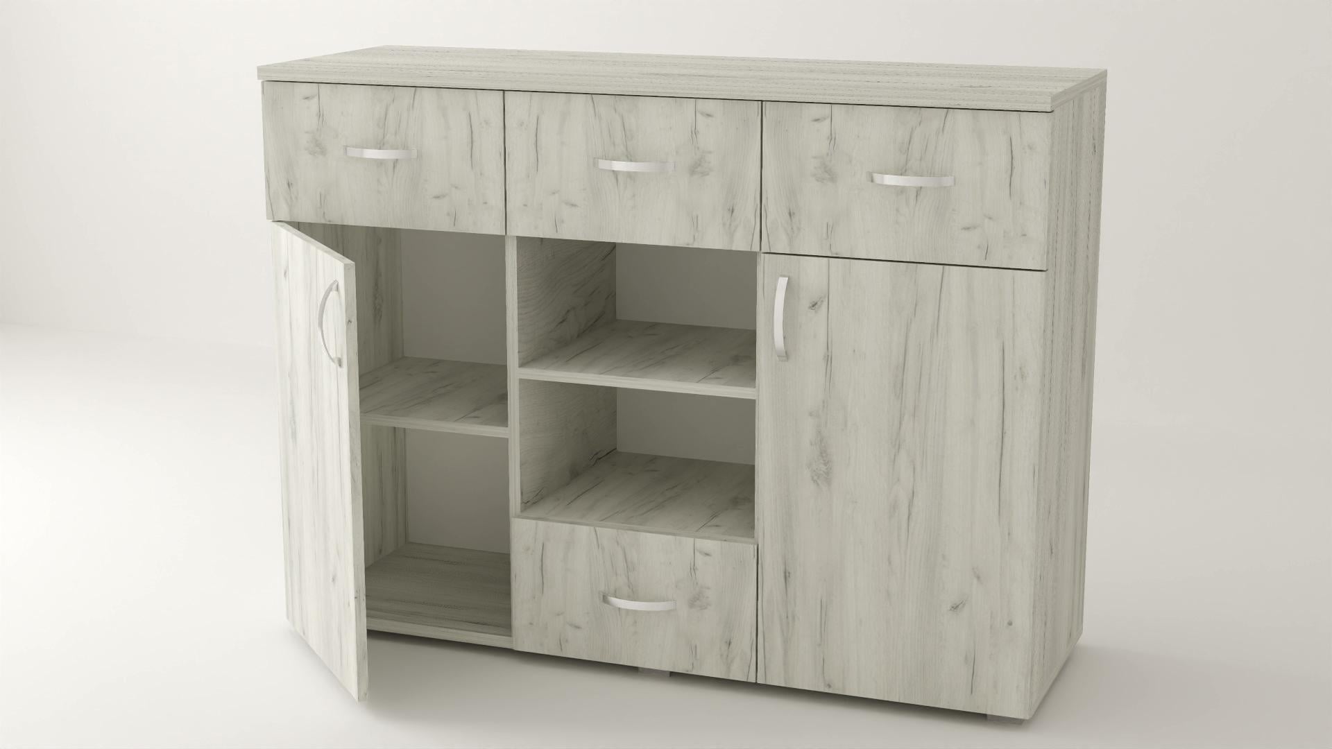 Комод Алекса ВК-46 138х45х93 см Дуб крафт белый Комод Алекса ВК-46 138х45х93 см Дуб крафт белый