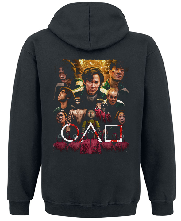 Толстовка с молнией "Squid Game" Main Characters S Черный (56498) - фото 2