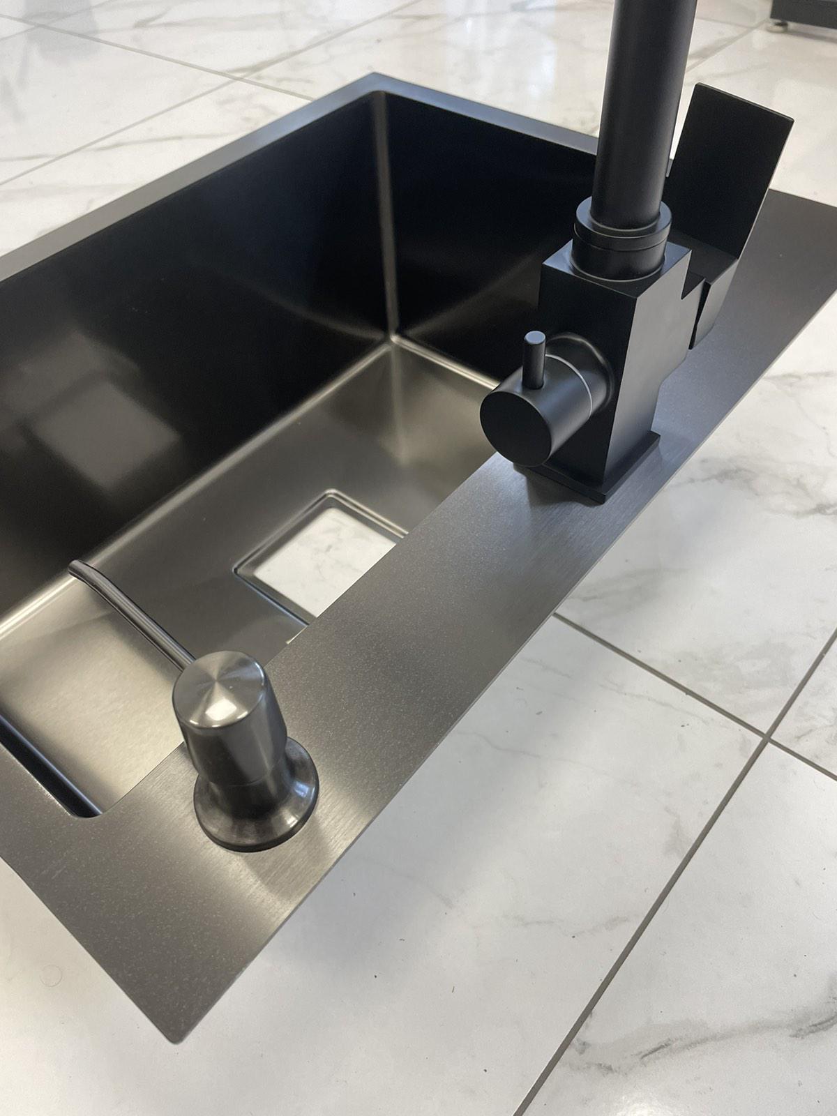 Кухонная мойка Platinum 5843 PVD/кран для кухни с подключением к фильтру Kroner/краны приборовые 1/2х1/2 Went - фото 6 Кухонная мойка Platinum 5843 PVD/кран для кухни с подключением к фильтру Kroner/краны приборовые 1/2х1/2 Went - фото 6