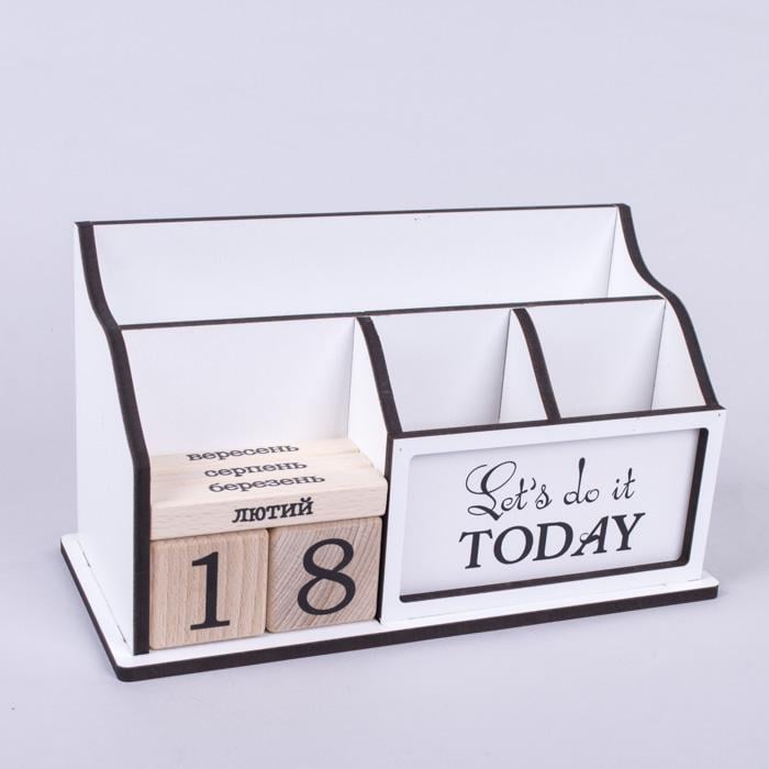 Вечный календарь-органайзер деревянный TODAY со вкладкой (3013-5)