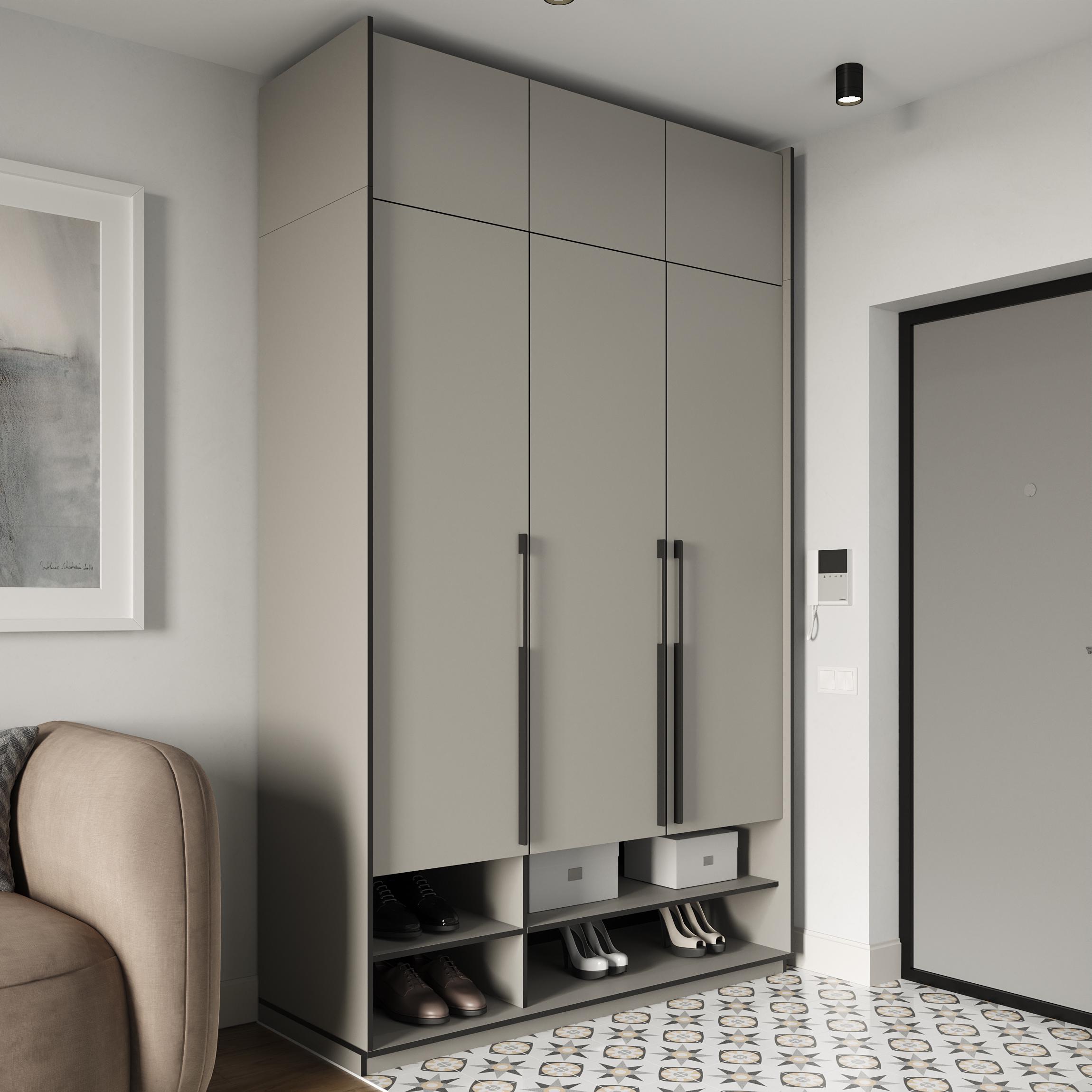 Шкаф в прихожую распашной трехдверный со штангой для одежды и антресолью 1485х2500х570 мм Кашемир (mr-6a-ks) - фото 1 Шкаф в прихожую распашной трехдверный со штангой для одежды и антресолью 1485х2500х570 мм Кашемир (mr-6a-ks) - фото 1