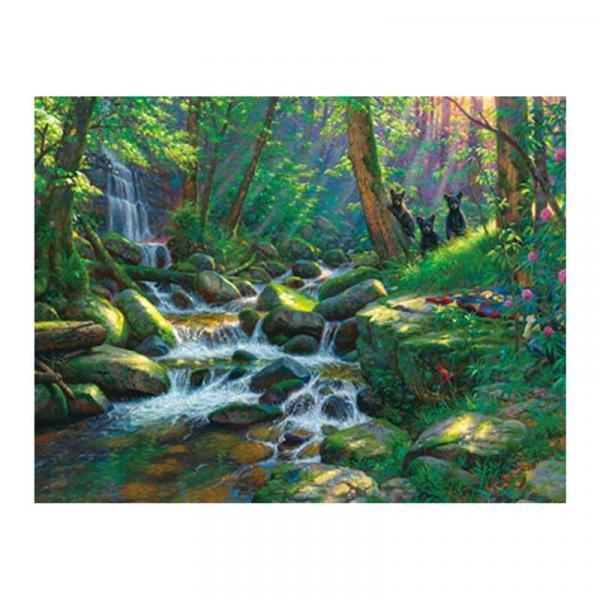 Алмазна мозаїка TK Group Водоспад в лісі 40х30 см з рамкою в коробці (GB71826-mt)