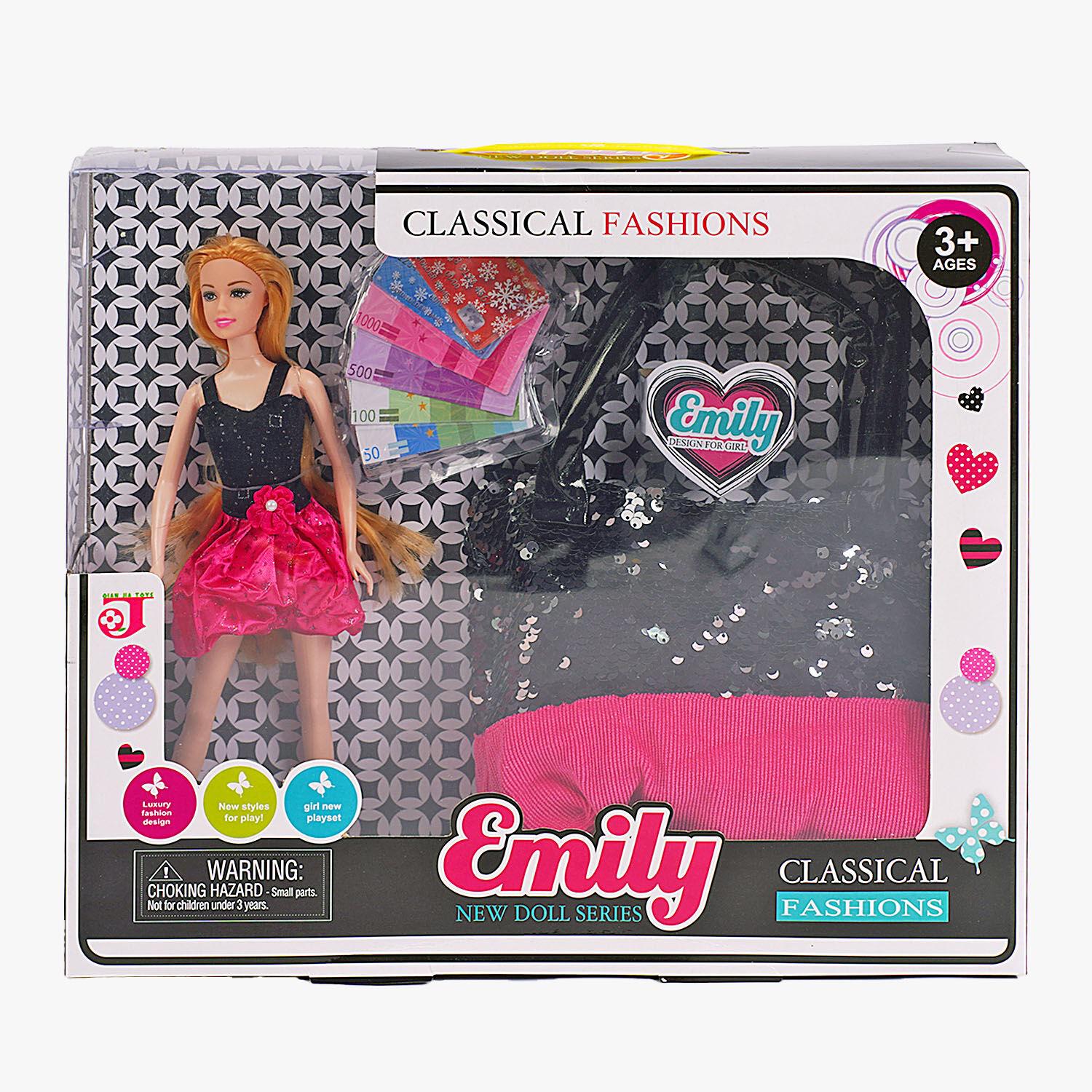 Лялька Emily знімне взуття/муляжі грошей/сумочка 30 см Multicolor (152485)