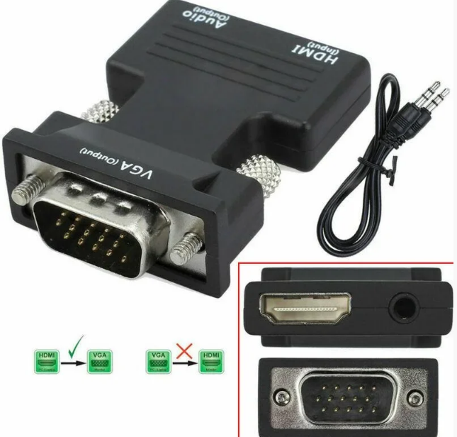 Переходник UKC HDMI - VGA OUT со звуком black - фото 6