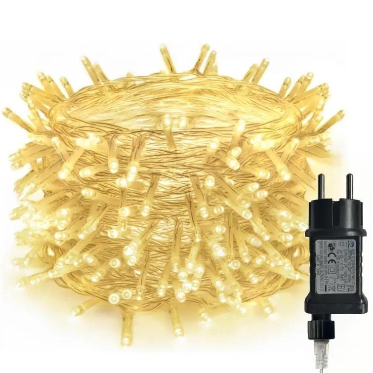 Гирлянда новогодняя светодиодная 220 V 400 LED Теплый Белый (LU991)
