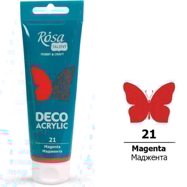 Акрилова фарба для декору ROSA Talent 21 75 мл Маджента матовий (322221) - фото 1 Акрилова фарба для декору ROSA Talent 21 75 мл Маджента матовий (322221) - фото 1
