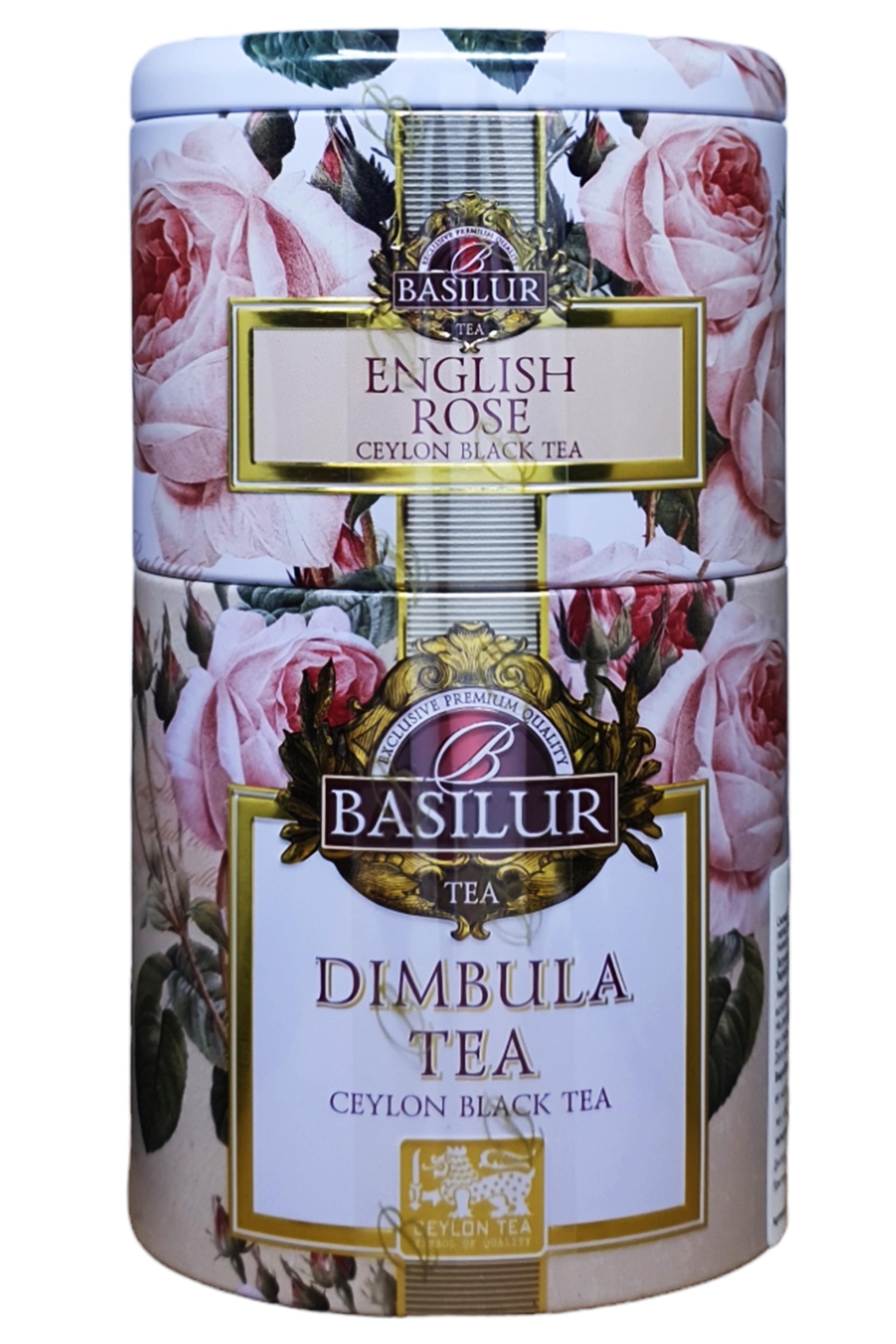 Чай черный Basilur Димбула/черный Цейлон/Английськая роза 2в1 в металической банке 100 г (58059)