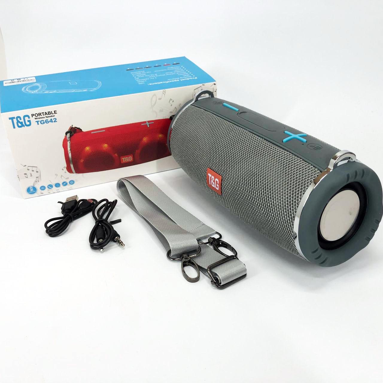 Портативна колонка з RGB підсвічуванням та ремінцем Сірий (TG642) - фото 7