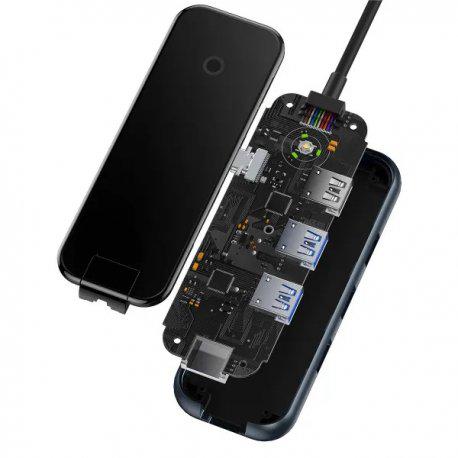 Хаб BASEUS AcmeJoy 5in1 Type-C to 2xUSB3.0/USB2.0/Type-C PDandData Dark Gray (WKJZ010113) - фото 7