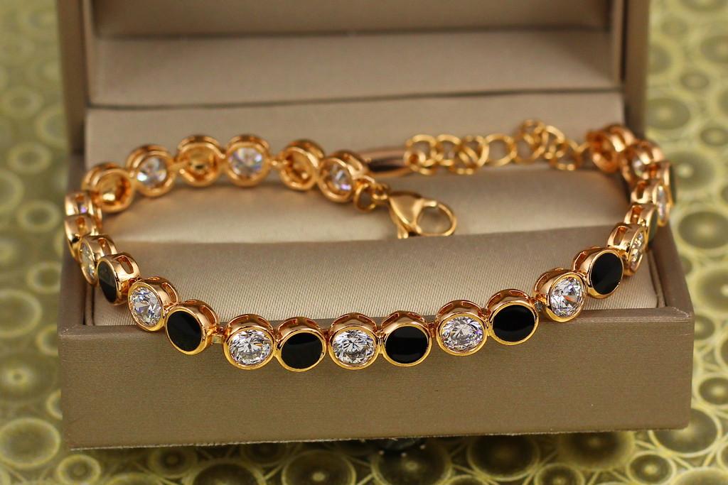 Браслет Xuping Jewelry Закат и рассвет 18 см х 6 мм Золотистый (2036148329)