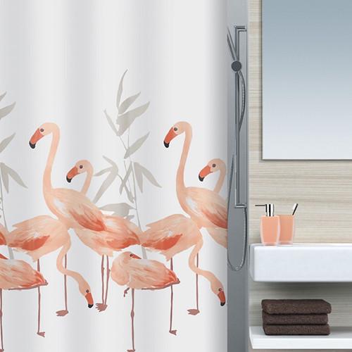 Шторка для ванної кімнати Spirella Polyester Flamingo 180х200 см Рожевий (10.16355)