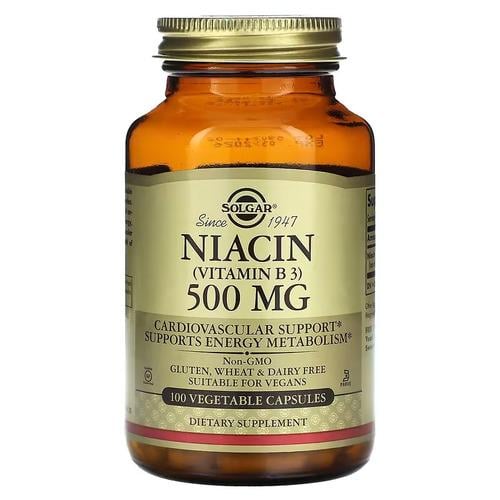 Ниацин B-3 Solgar Niacin 3 500 мг 100 Capsules (SOL-01851)