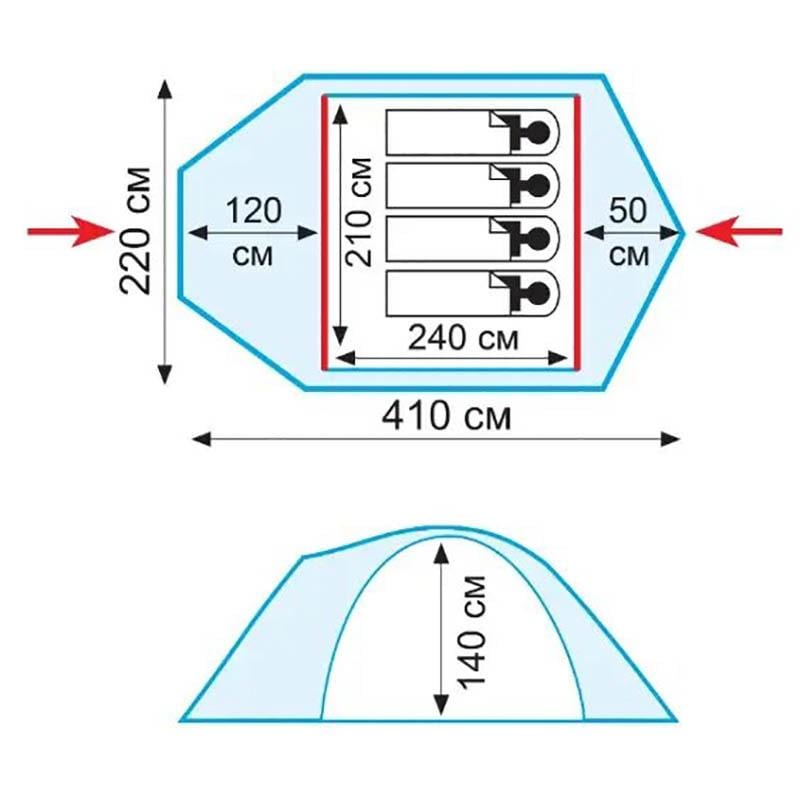 Палатка четырехместная Tramp Stalker 4 v2 (TRT-077) - фото 2