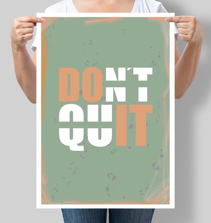 Постер мотивирующий "Don’t quit" 42х60 см (М025)