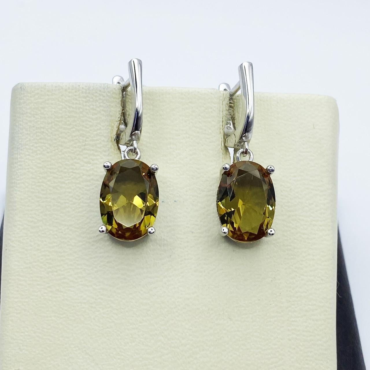 Серьги серебряные с султанитом 7,71 г (2213425210)