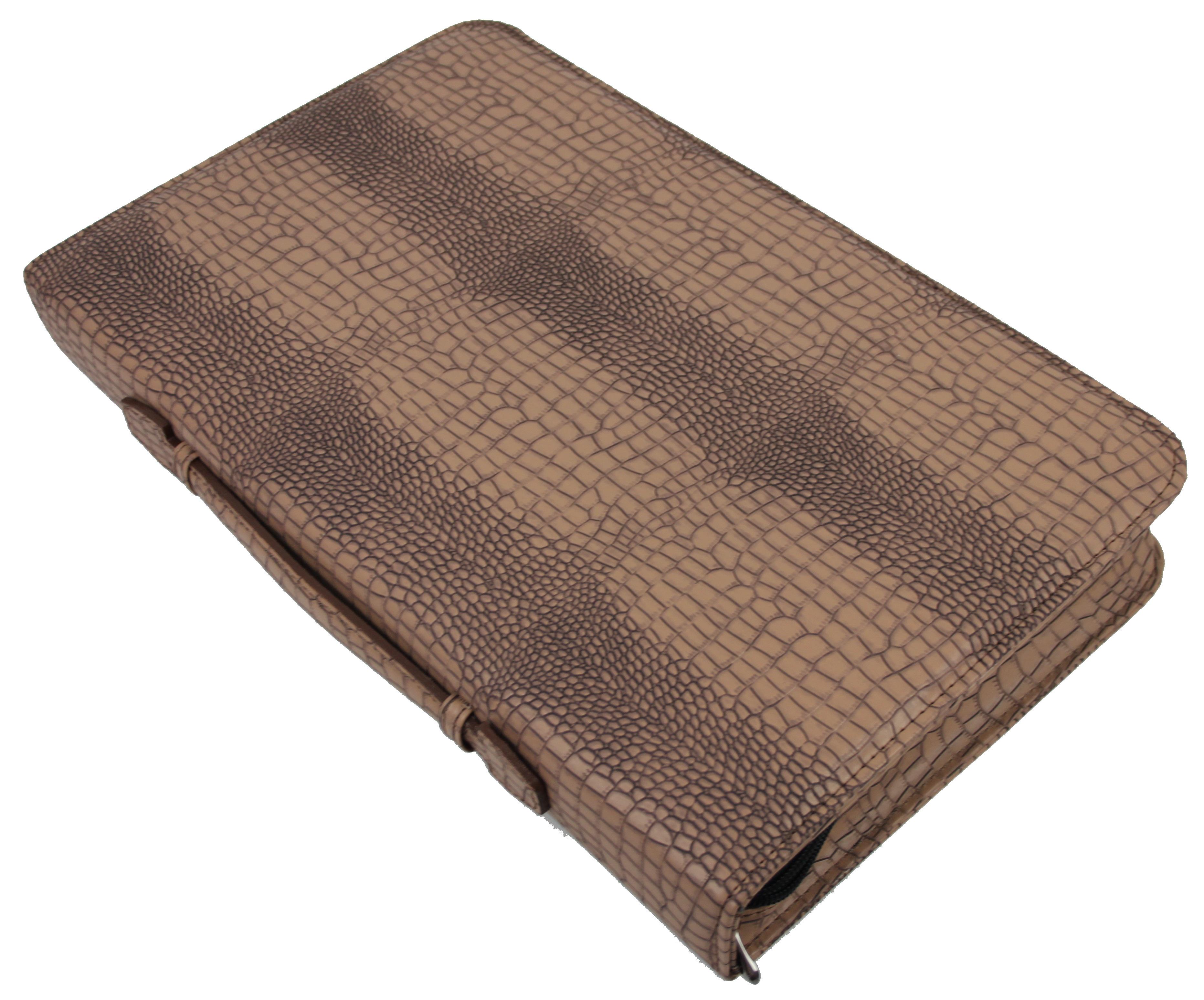 Папка Portfolio из экокожи под кожу крокодила Коричневый (Port1010 croco light brow)