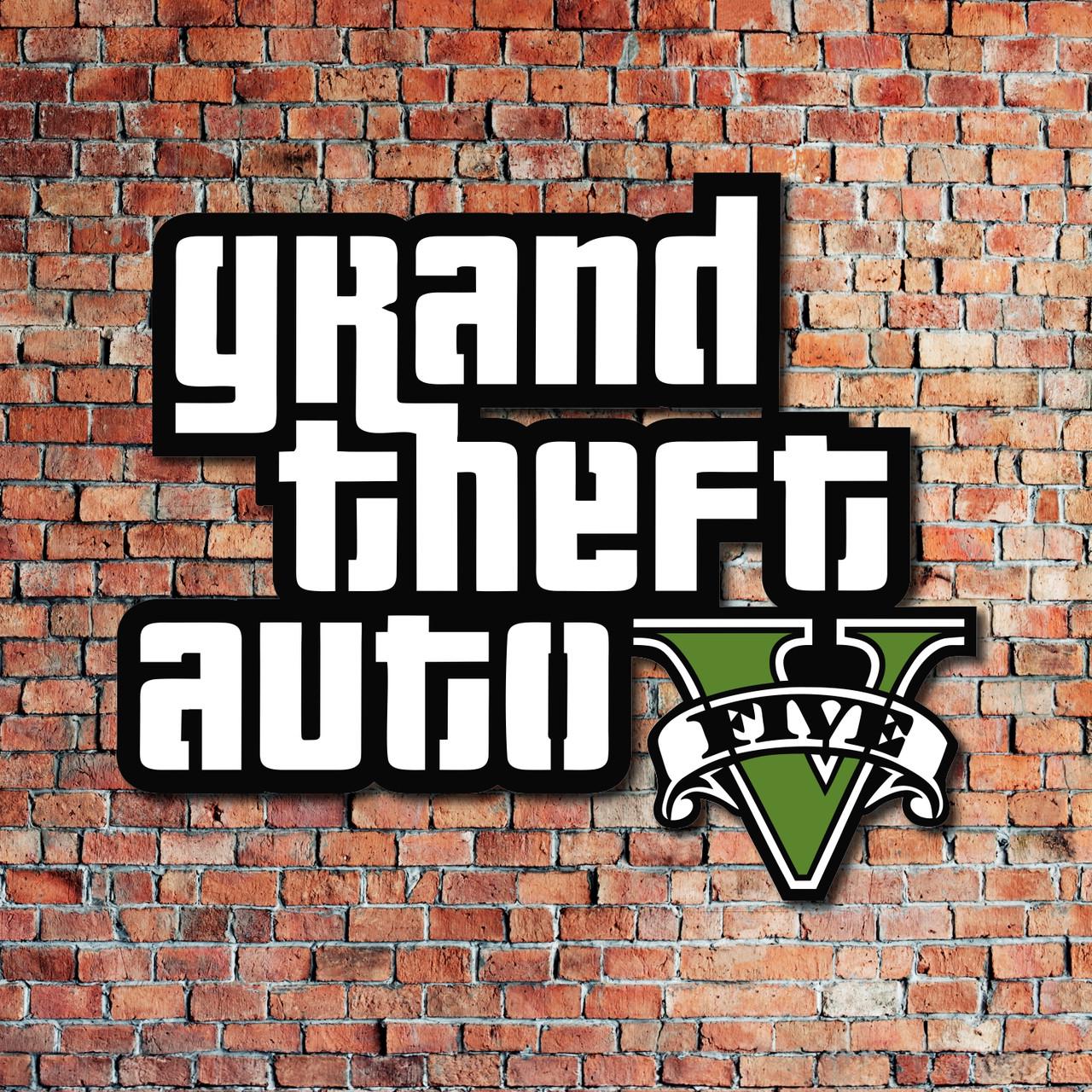 Декор настенный GTA 5 деревянный Декор настенный GTA 5 деревянный