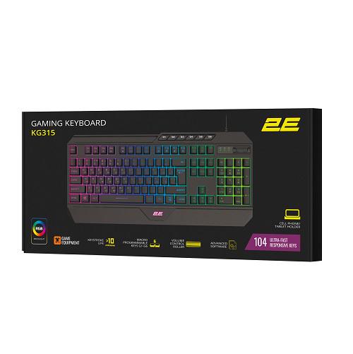 Клавіатура 2E 2E-KG315UBK gaming KG315 RGB USB2,0 дротова UA/ENG Black (582356) - фото 8