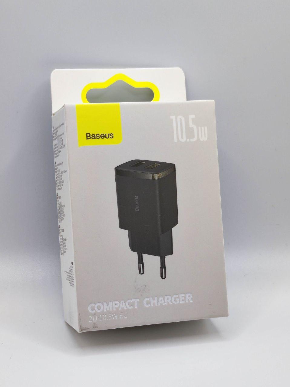 Мережевий зарядний пристрій Baseus Compact 10.5W (2 USB)
