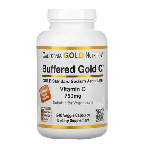 Вітамін С California Gold Nutrition Buffered Vitamin C 750 мг 240 Capsules (CGN-01237)