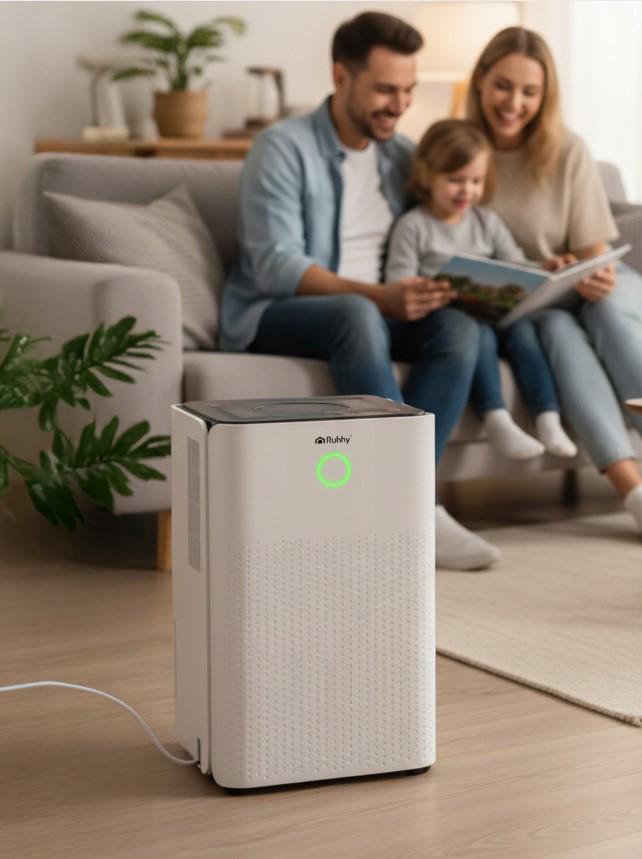 Осушитель воздуха Ruhhy 12 л/24 ч мощный адсорбционный фильтр WiFi-управление таймером и гигростатом 200 Вт - фото 3 Осушитель воздуха Ruhhy 12 л/24 ч мощный адсорбционный фильтр WiFi-управление таймером и гигростатом 200 Вт - фото 3