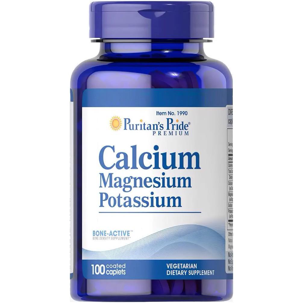Витамины Puritan's Pride Calcium Magnesium Potassium 100 таблеток (#001990)