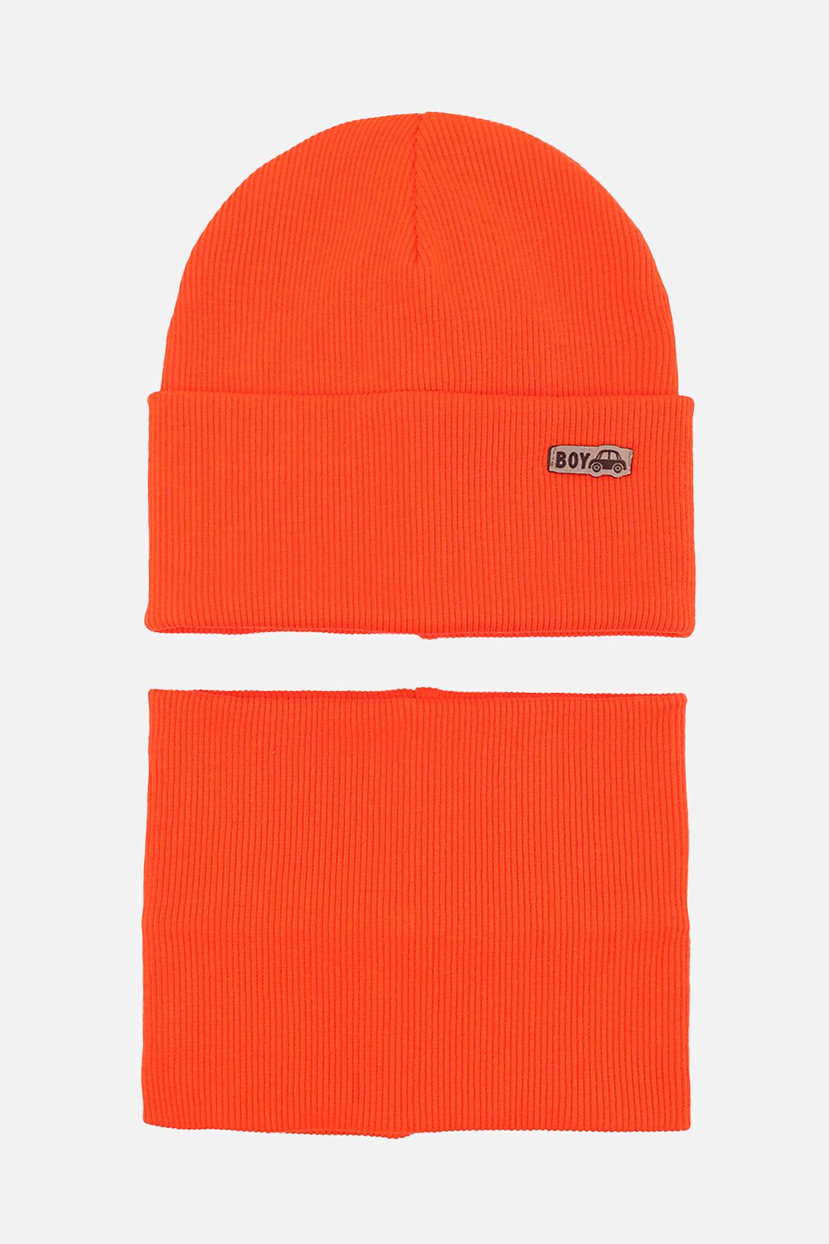 Набір для хлопчика шапка/шарф 48-50 см Оранжевий (ЦБ-00281905)
