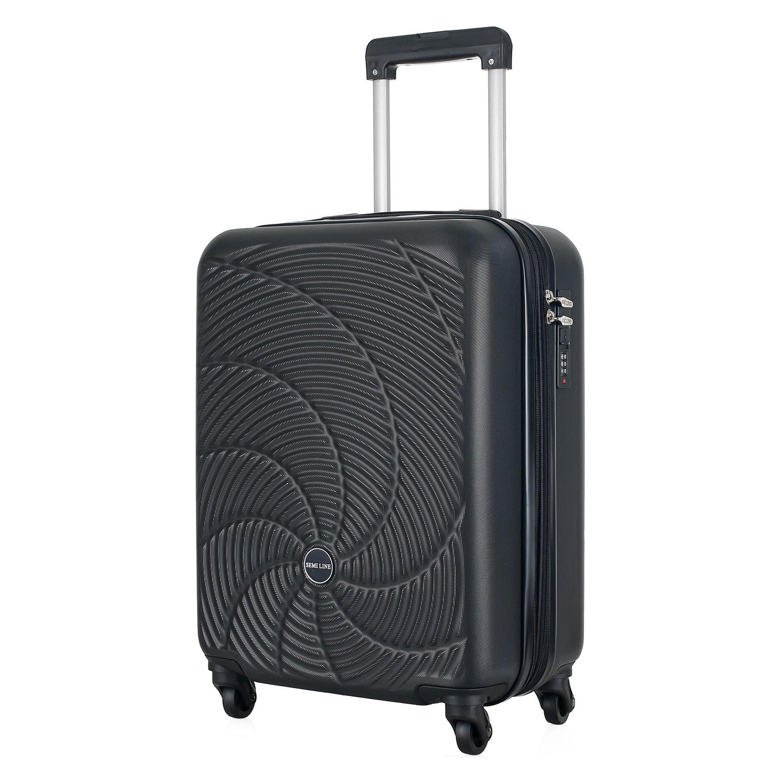 Чемодан SEMI LINE 20" ABS-пластик расширение 20% 4 колеса кодовый замок ручная кладь 44 л Black