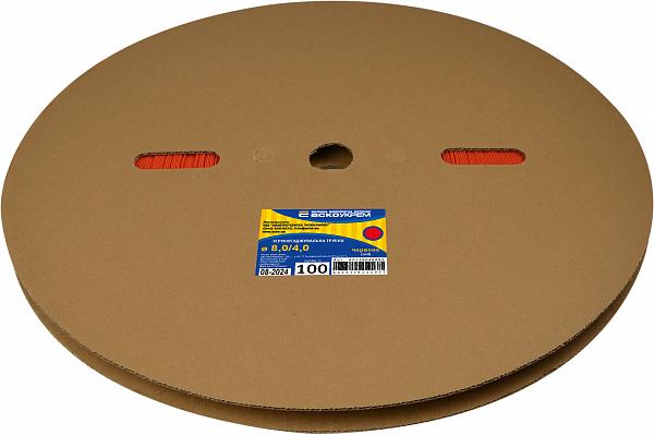 Трубка термоусадочная АСКО Ø8/4 мм 100 м Красный (A0150040692)