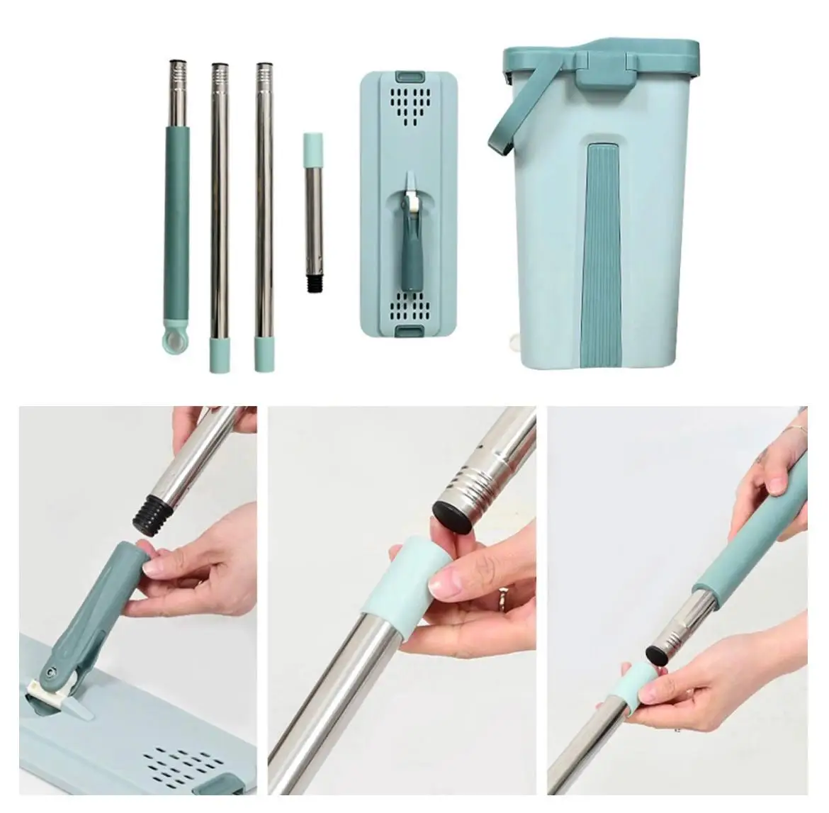 Комплект швабра с ведром и автоматическим отжимом 8 л Зеленый - фото 6 Комплект швабра с ведром и автоматическим отжимом 8 л Зеленый - фото 6