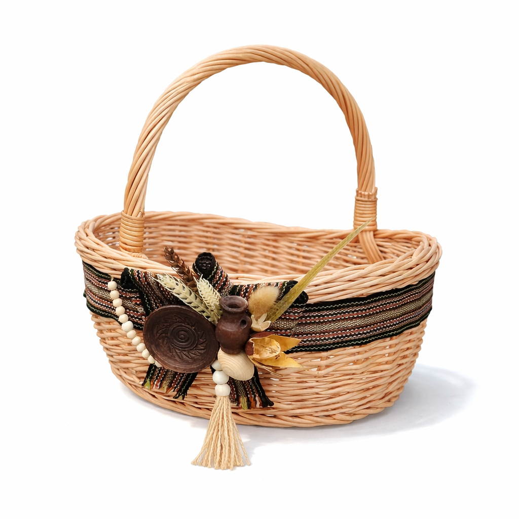 Корзина Пасхальная Лодочка плетеная из лозы (10007)