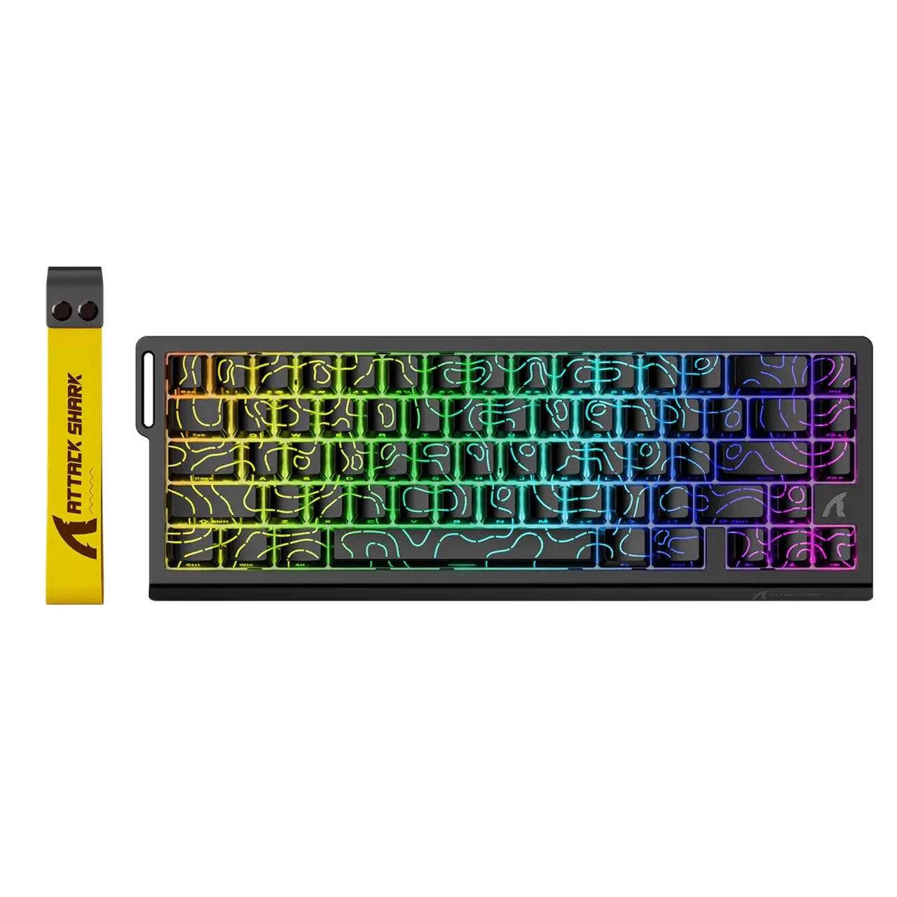Клавиатура проводная attack shark X68 HE для гейминга RGB Outemu Jade White Magnetic Switch 65% Black-Contour Line (2675538023)