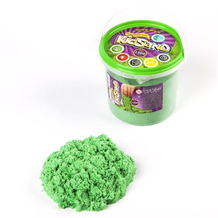 Набір креативної творчості кінетичний пісок Danko Toys KidSand KS-01-04 1200 г Зелений (RLT33101s43761)
