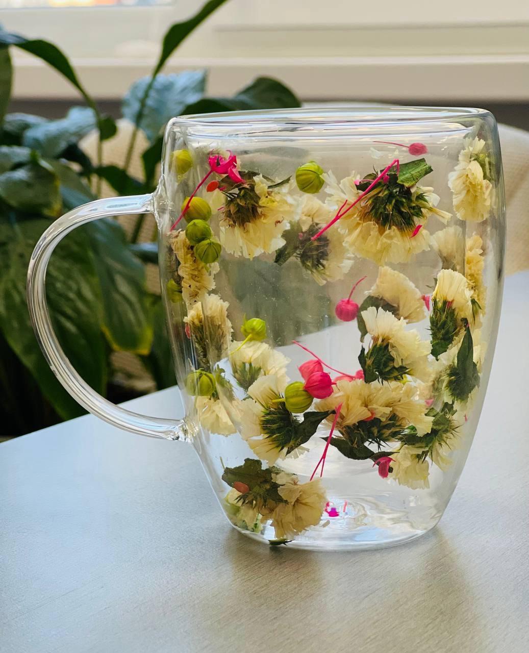 Кружка Olens Цветочное чудо 3 двойное стекло 350 мл (8030-497)