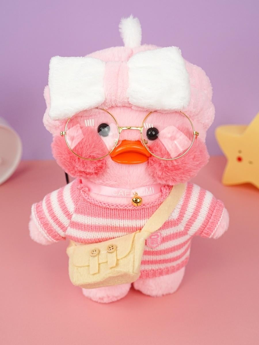 Мягкая игрушка Lalafanfan Duck Уточка в очках 30 см Розовый (6c62204a)