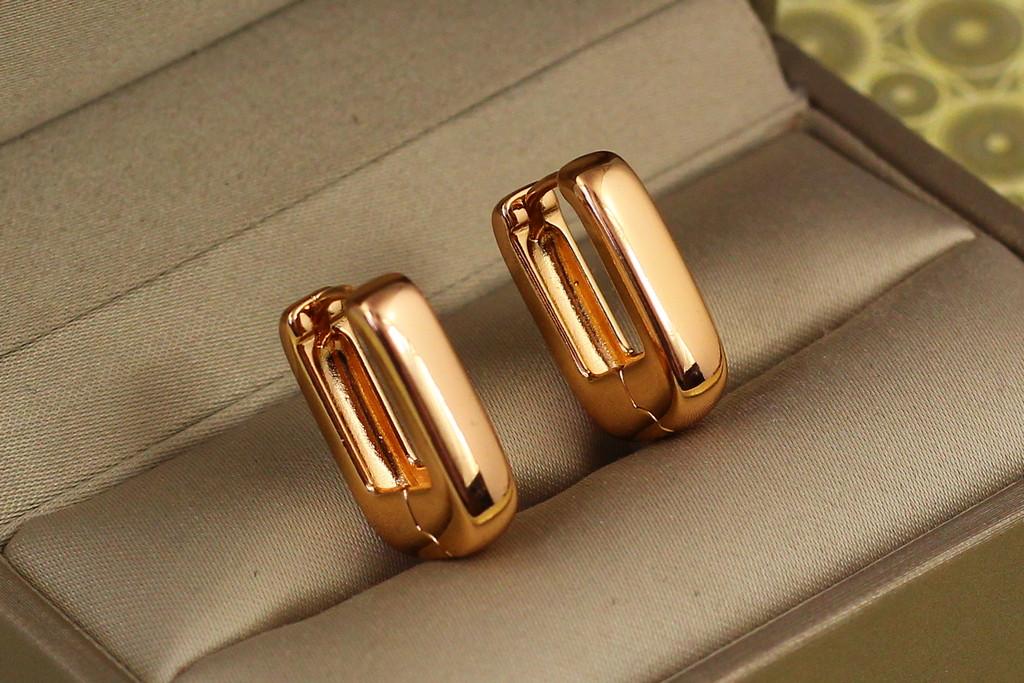 Серьги Xuping Jewelry толстый овал 1,8 см Золотистый (2278109012)