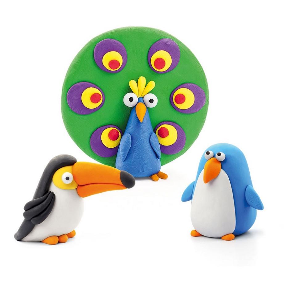 Набір пластиліну Lipaka Птахи Пінгвін/Павич/Тукан Різнокольоровий (60026-UA01) - фото 2 Набір пластиліну Lipaka Птахи Пінгвін/Павич/Тукан Різнокольоровий (60026-UA01) - фото 2