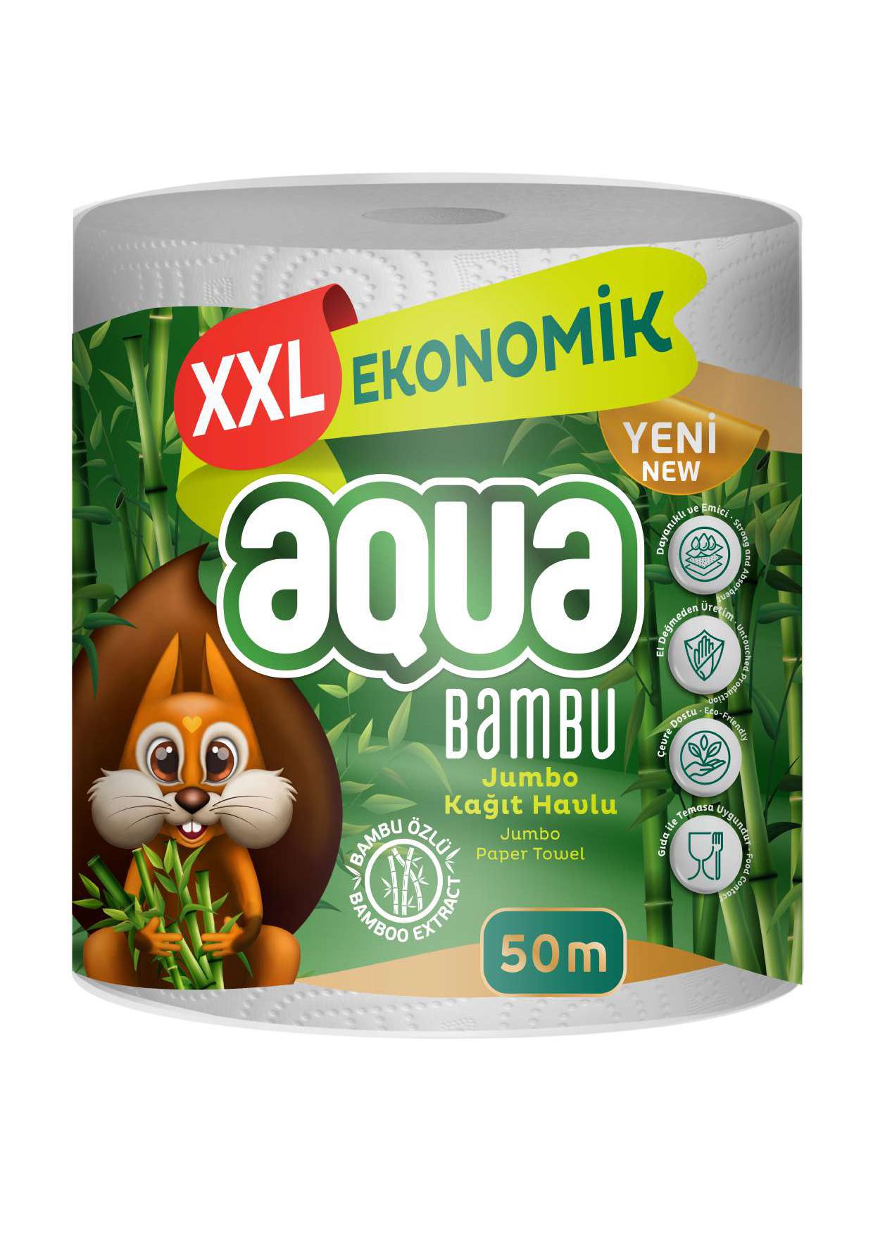 Полотенце бумажное Aqua XXL JUMBO 3-х слойные 1 рулон (00000000094)