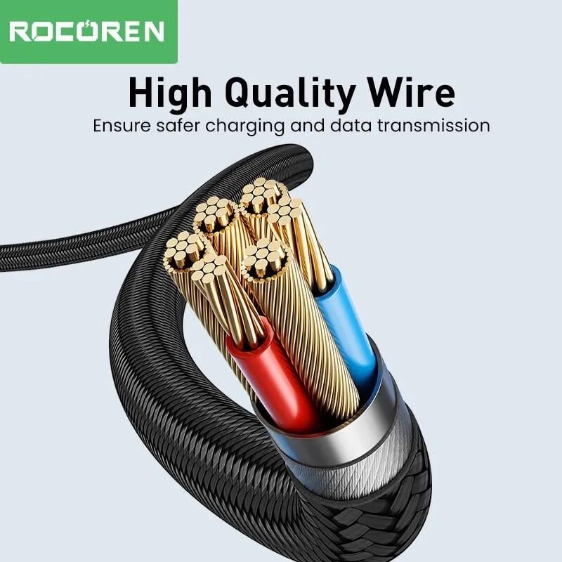 Кабель Rocoren Type-C PD 100W Fast Charge з дисплеєм (25397335) - фото 8