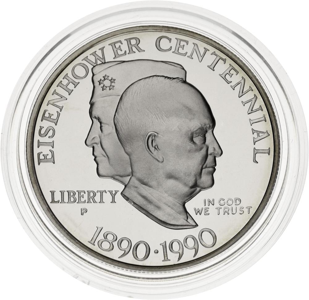 Коллекционная монета США 1 доллар 1986 Серебро P Proof 100 лет со дня рождения Д. Эйзенхауэра (KM#227)