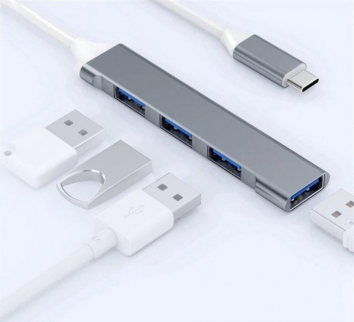 Адаптер Type-C на USB для MacBook Bodasan Grey (С050722) - фото 2