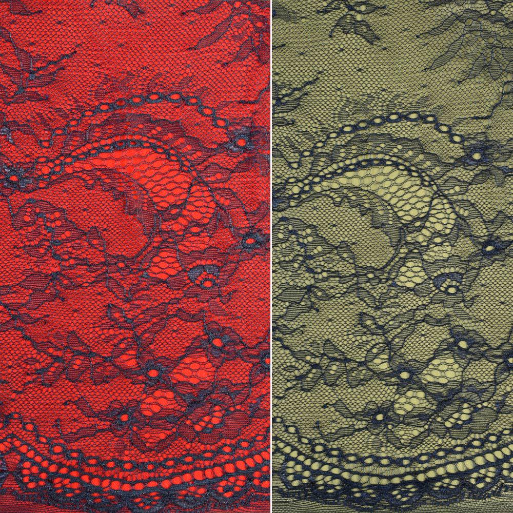 Тканина мереживне полотно стрейч квіти і завитки ширина 153 см Синій (11107.072) - фото 3 Тканина мереживне полотно стрейч квіти і завитки ширина 153 см Синій (11107.072) - фото 3